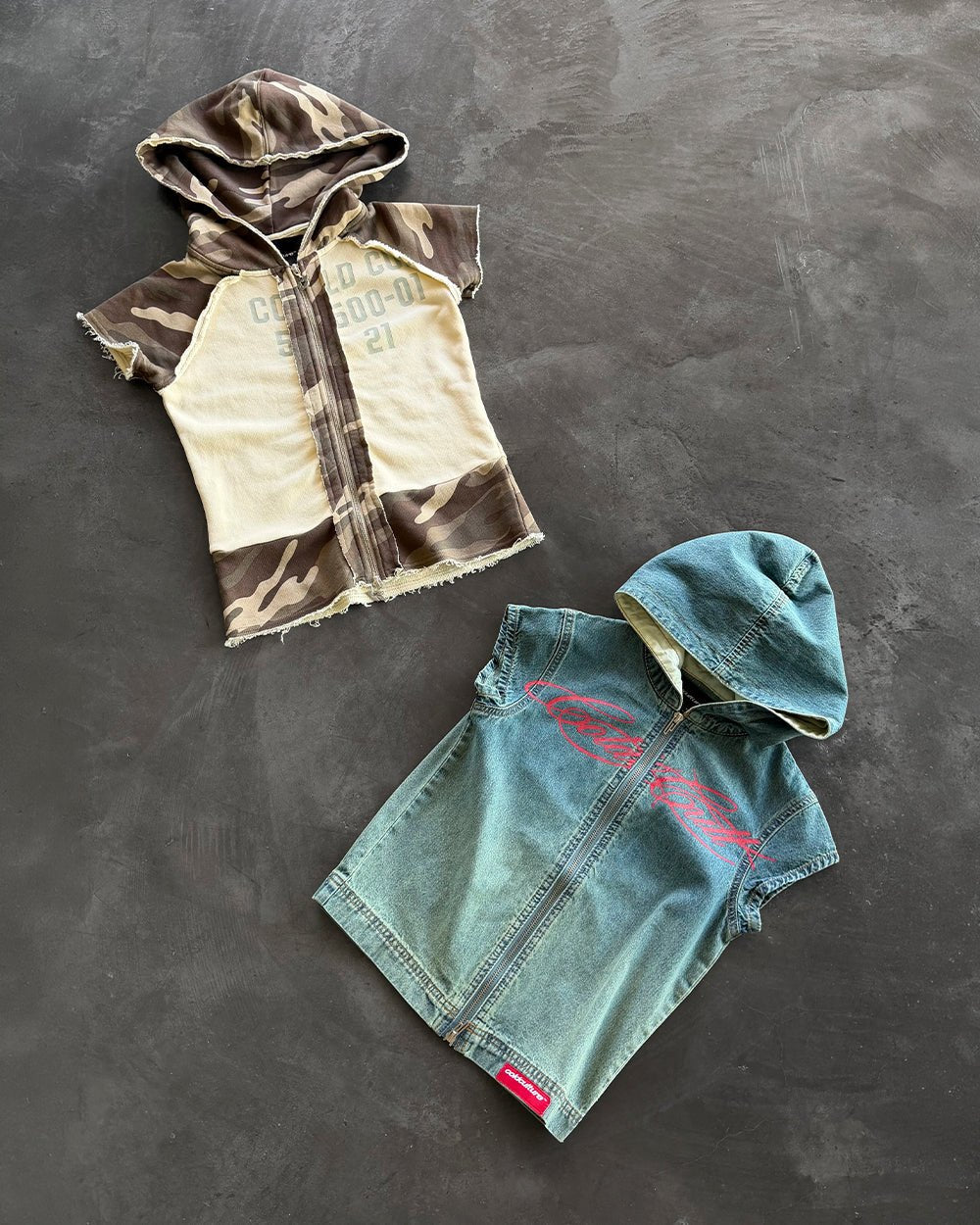 CHAINS CAMO BABY ZIP TEE BEIGE - Cold Culture