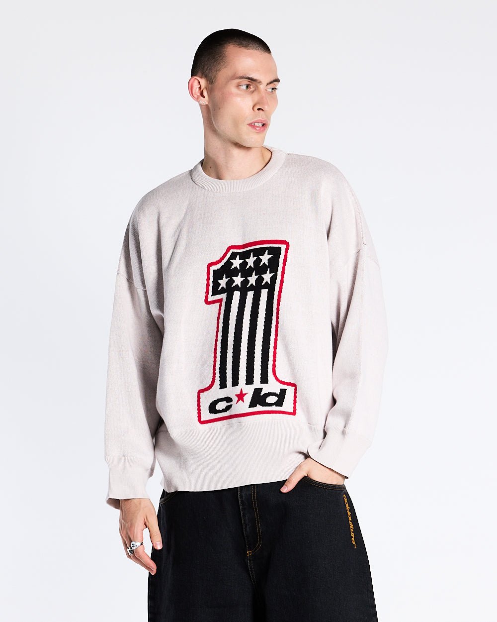 CHAMPIONS CLUB KNIT LIGHT GREY - COLD CULTURE