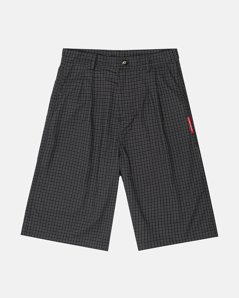 CHECK PARACHUTE JORT DARK GREY - Cold Culture