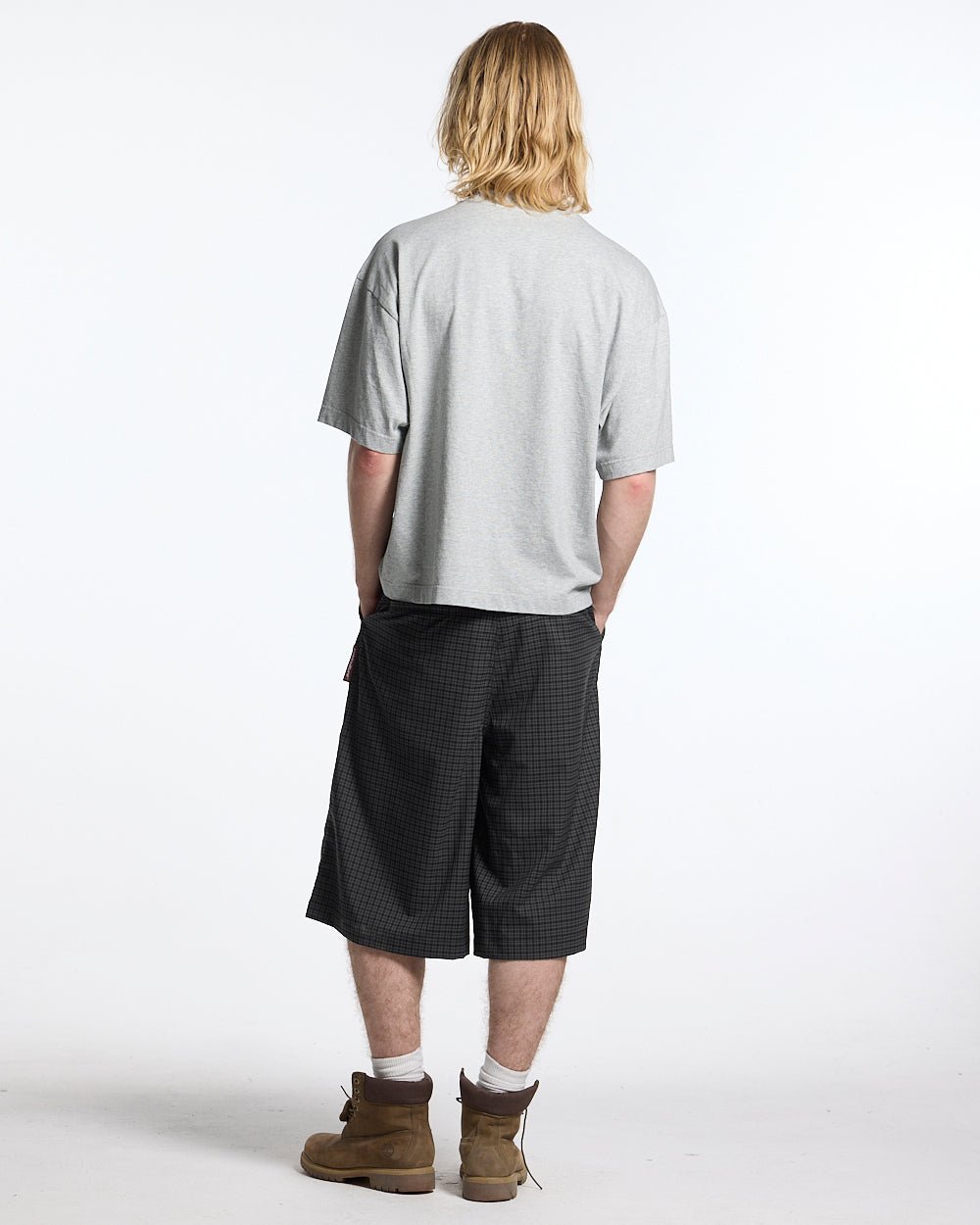 CHECK PARACHUTE JORT DARK GREY - Cold Culture