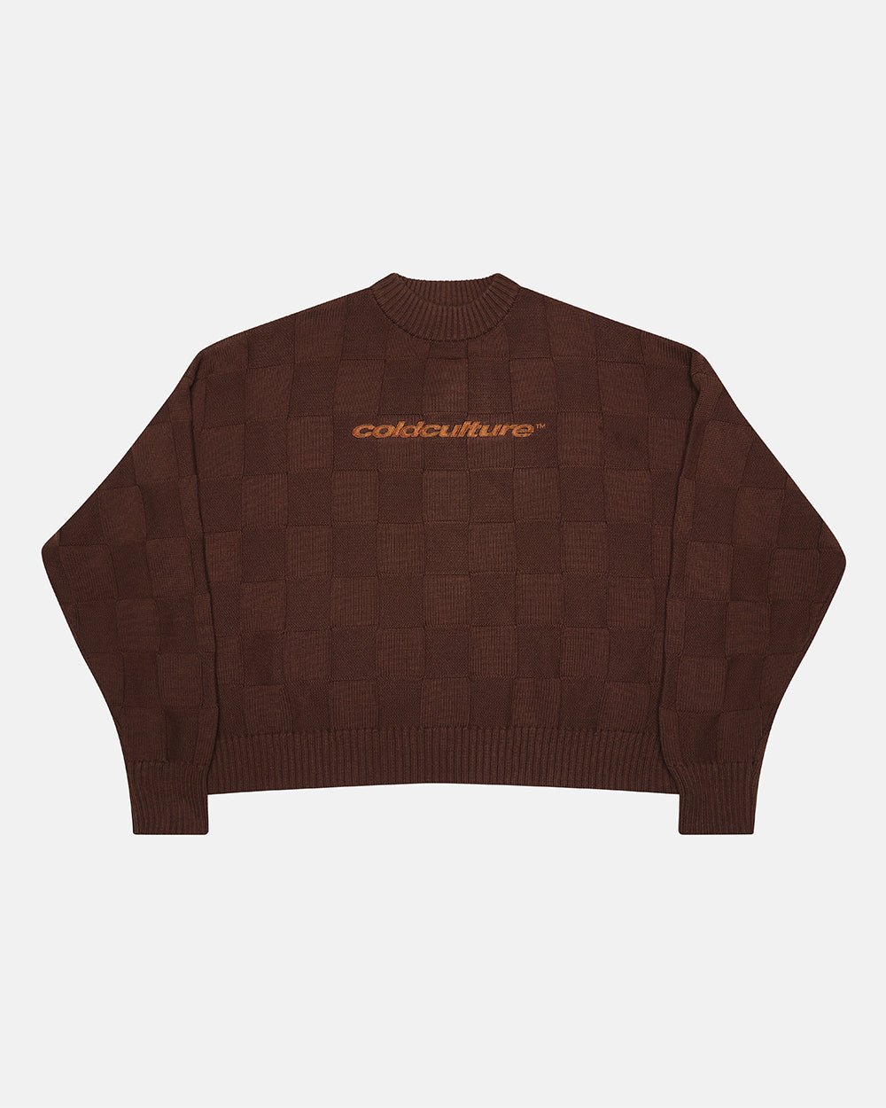 CHECKMATE KNITWEAR BROWN - Cold Culture
