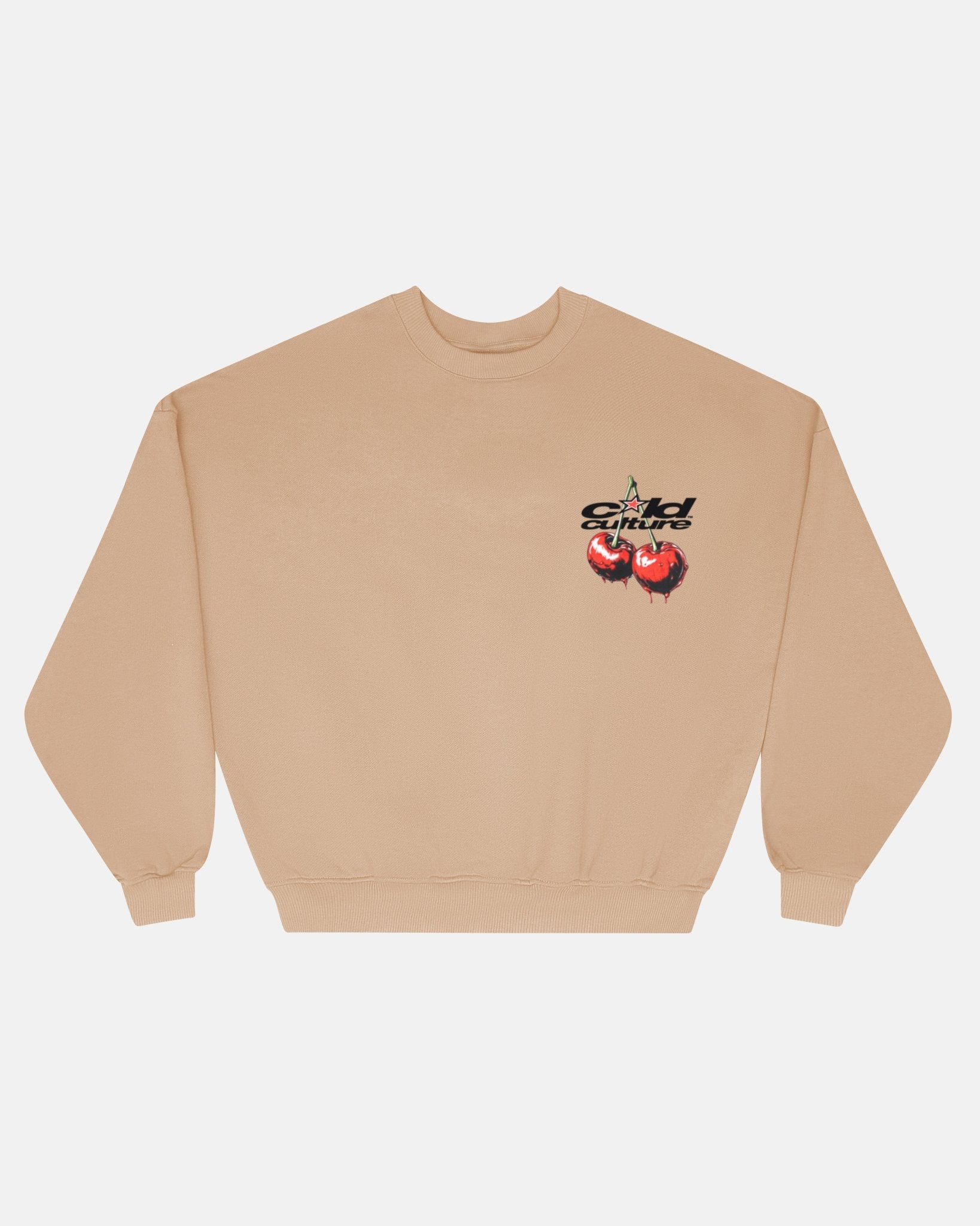 CHERRY CREWNECK BEIGE - COLD CULTURE