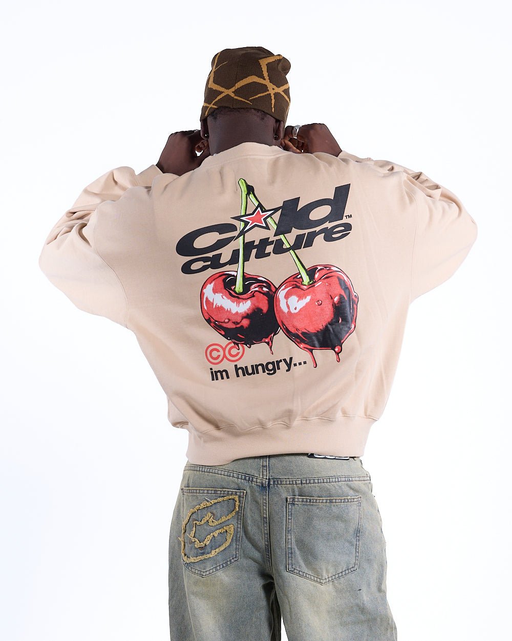 CHERRY CREWNECK BEIGE - COLD CULTURE