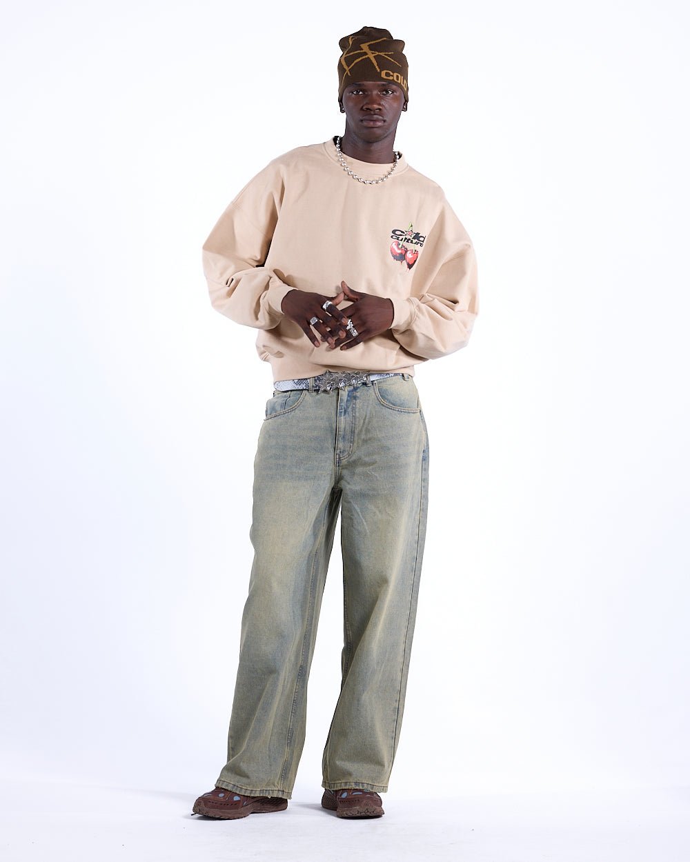 CHERRY CREWNECK BEIGE - COLD CULTURE