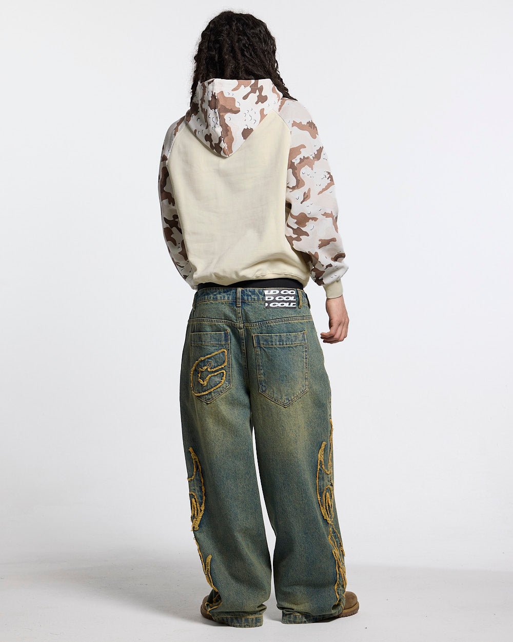 CHIPPED WAFFLE HOODIE BEIGE - Cold Culture