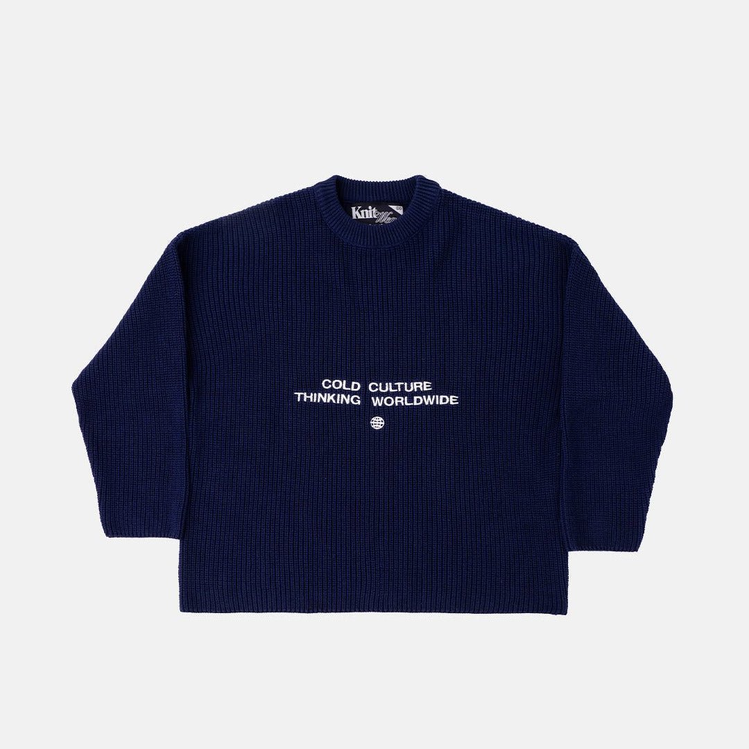 CLAIM RIBBED KNIT DARK NAVY - Cold Culture