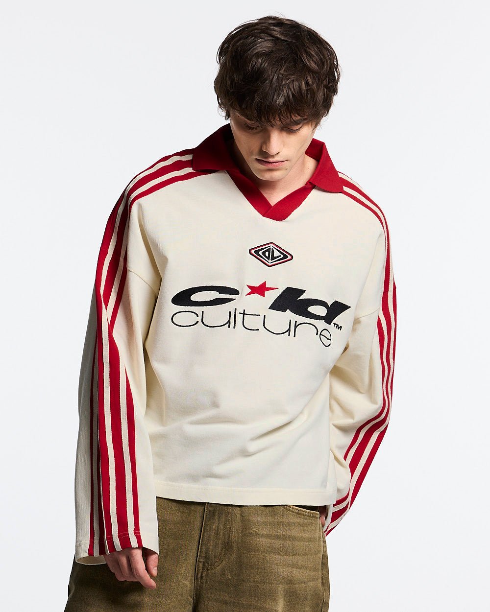 CLASSIC RAW POLO LONGSLEEVE CREAM - Cold Culture