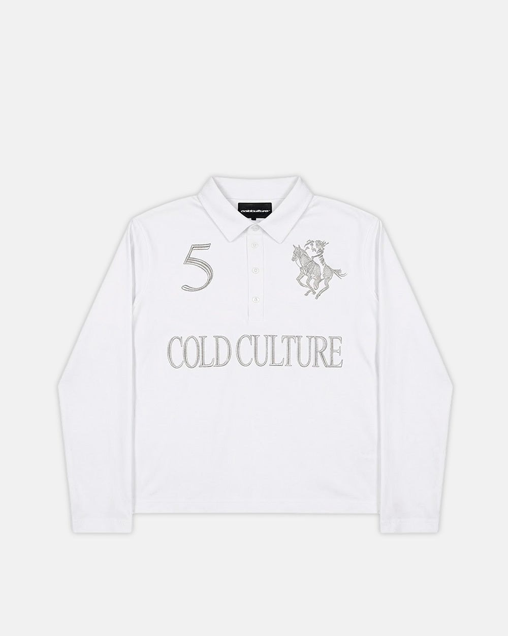 CLUB LONGSLEEVE POLO WHITE - Cold Culture