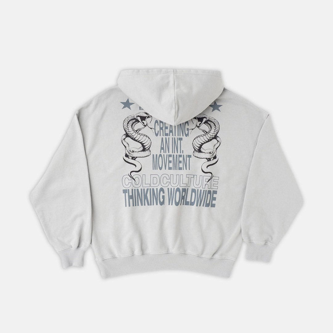 COBRA HOODIE SILVERED GREY - Cold Culture