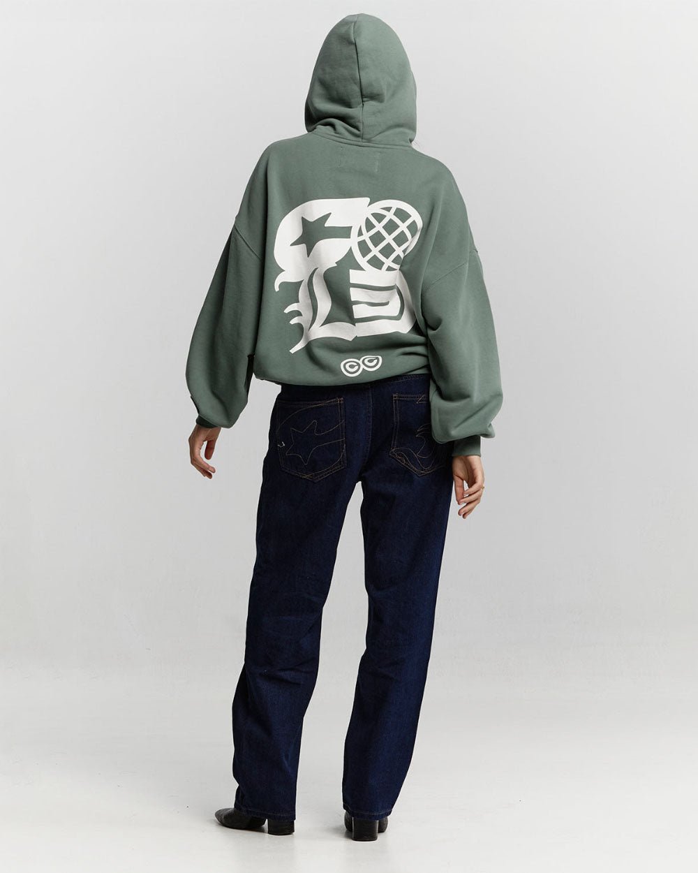 COLD LOGOS HOODIE ASH GREEN - COLD CULTURE