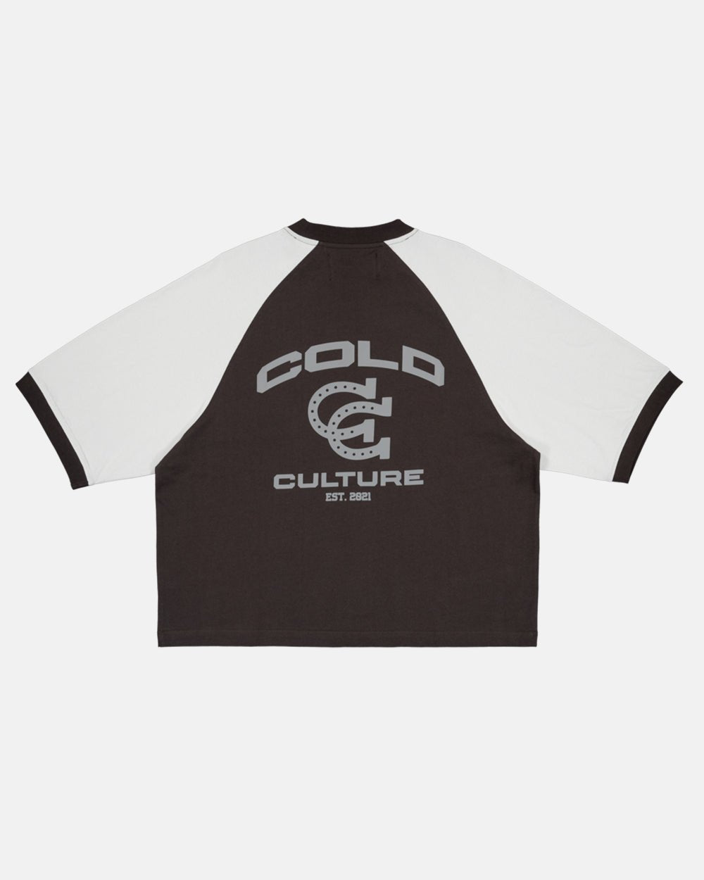 COLLEGE HORSESHOE TEE BLACK/ULTRA LIGHT GREY - COLD CULTURE