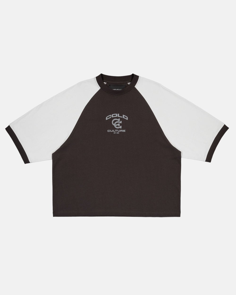 COLLEGE HORSESHOE TEE BLACK/ULTRA LIGHT GREY - COLD CULTURE