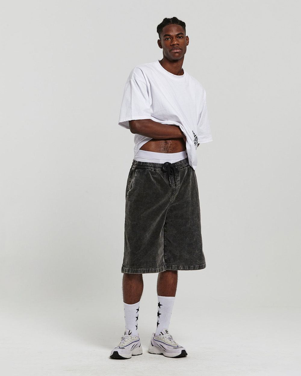 CORDUROY SHORTS DARK GREY - COLD CULTURE