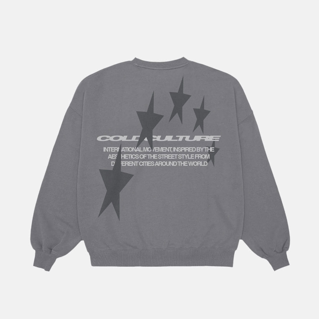 COSMOS ARC CREWNECK SMOKEY GREY - Cold Culture