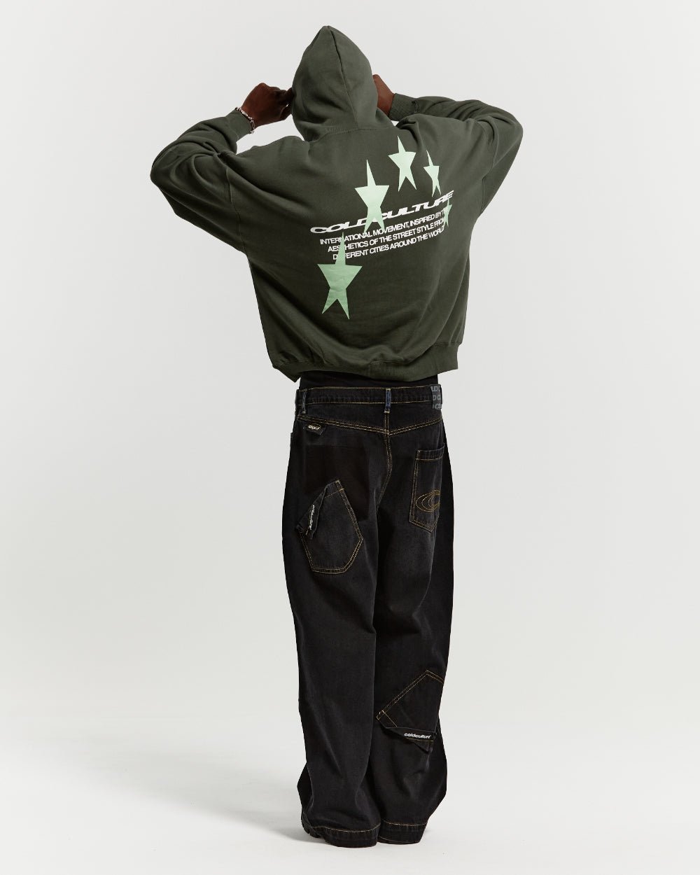 COSMOS ARC HOODIE DARK GREEN - COLD CULTURE