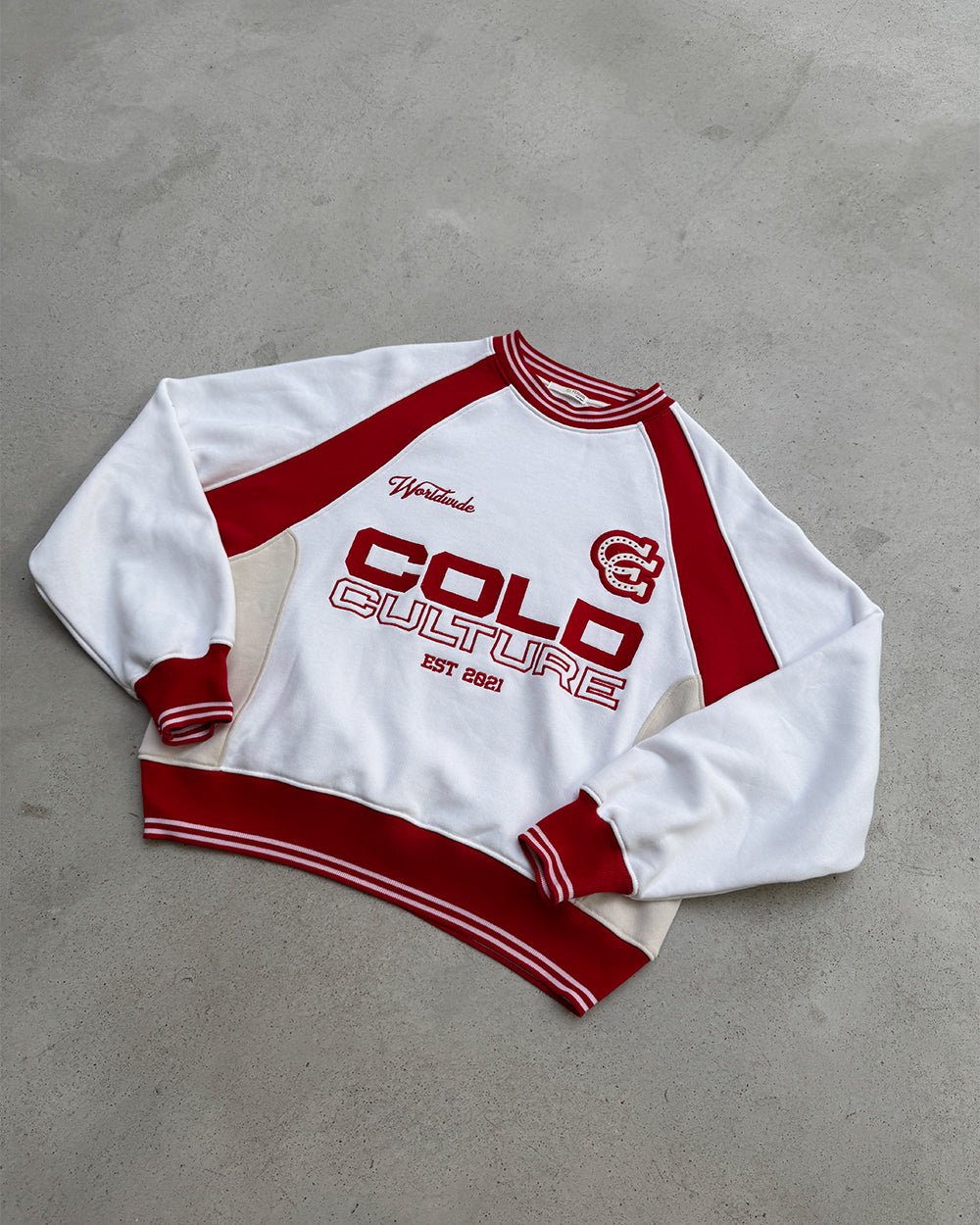 COWBOY VARSITY CREWNECK FIERY RED - COLD CULTURE