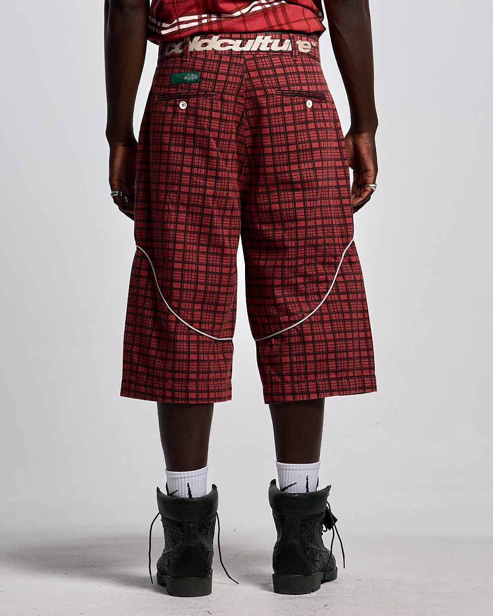 CRIMSON PLAID SUIT JORTS - COLD CULTURE
