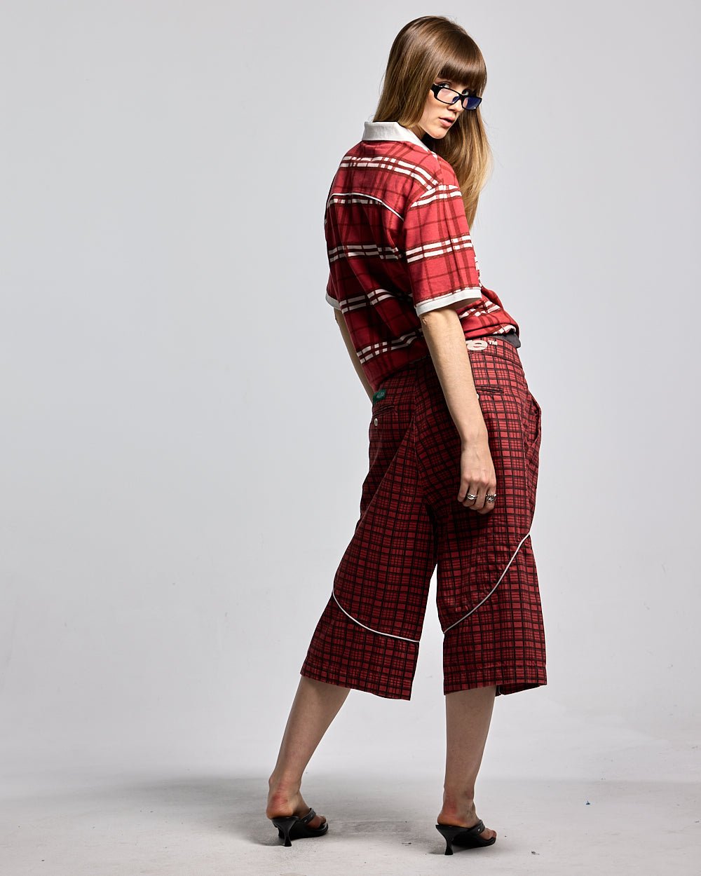 CRIMSON PLAID SUIT JORTS - COLD CULTURE