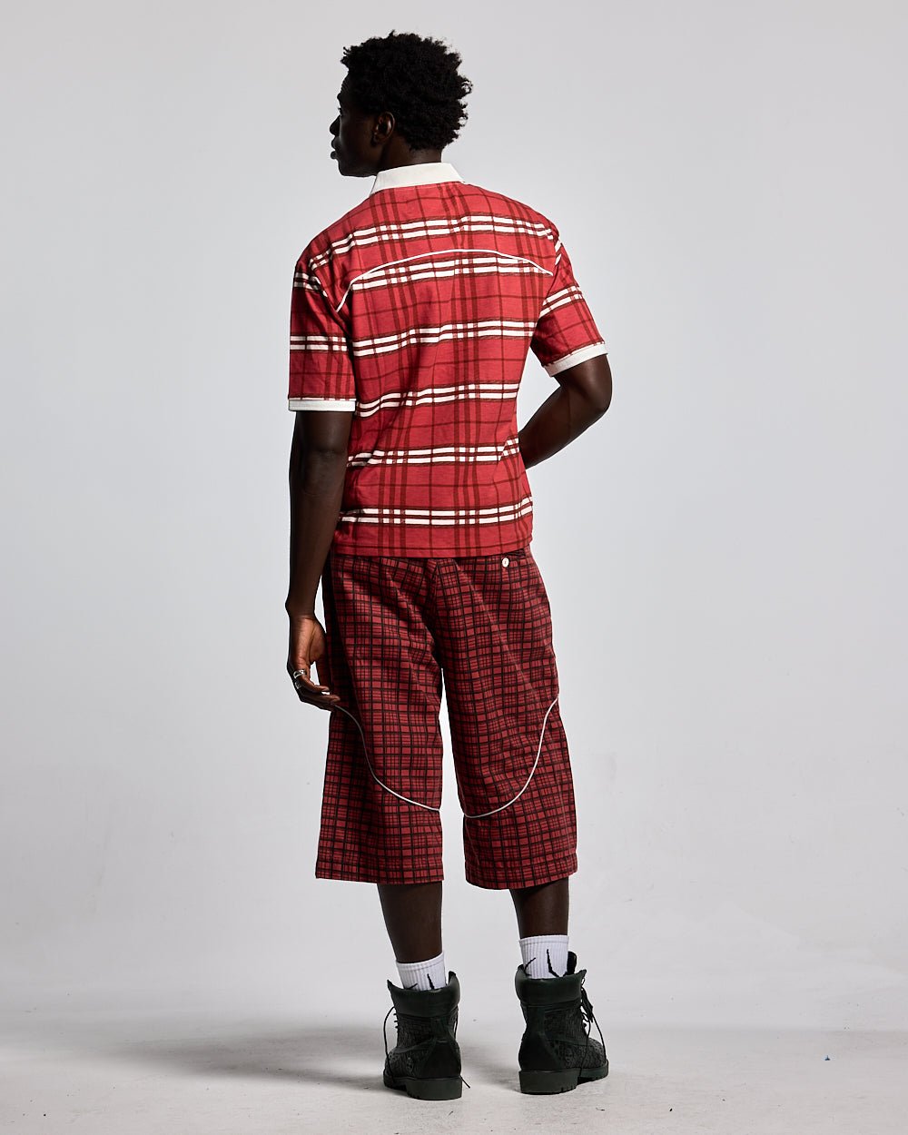 CRIMSON PLAID SUIT JORTS - COLD CULTURE