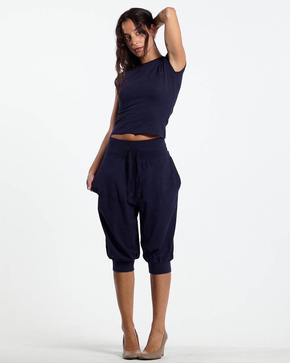 CROSSED BABY TEE WOMAN NAVY - Cold Culture