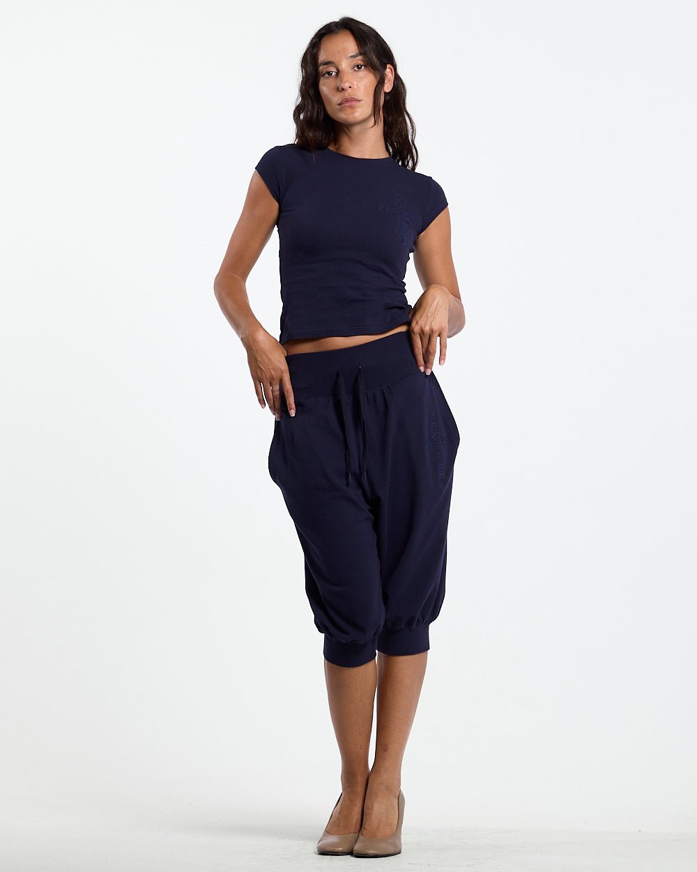 CROSSED BABY TEE WOMAN NAVY - Cold Culture