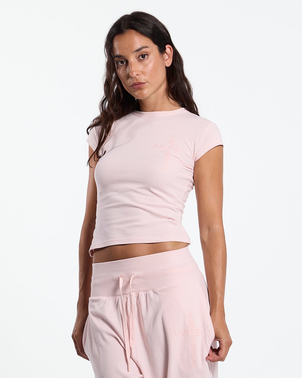 CROSSED BABY TEE WOMAN PINK - Cold Culture