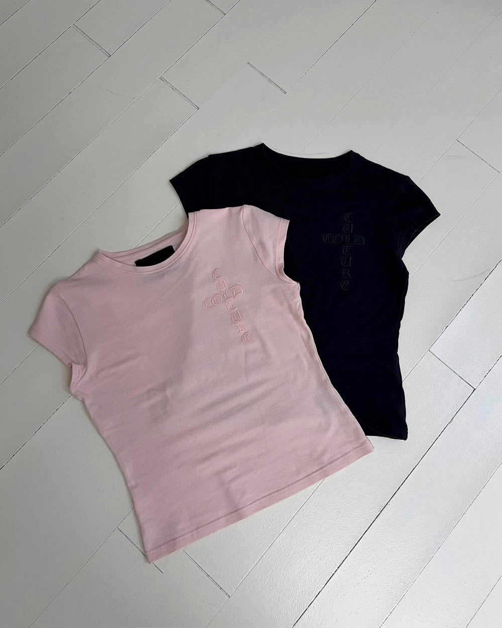 CROSSED BABY TEE WOMAN PINK - Cold Culture
