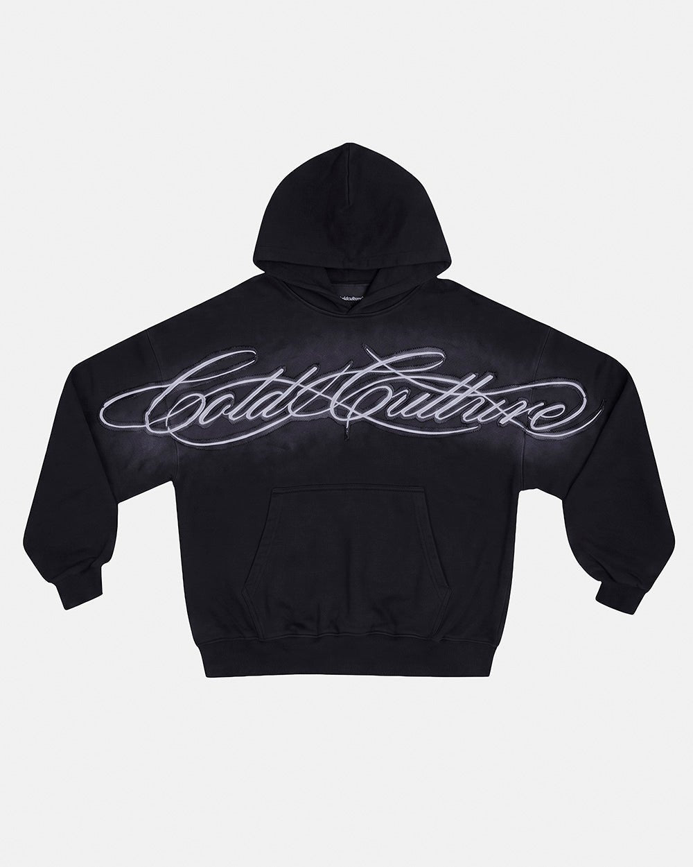 CROSSED DISTRESS HOODIE BLACK - Cold Culture