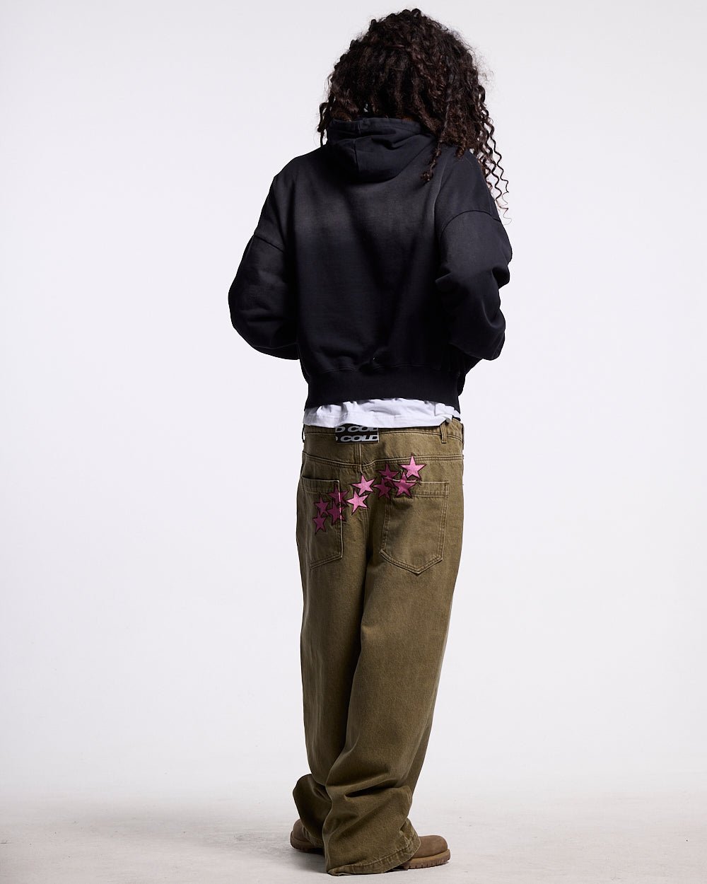 CROSSED DISTRESS HOODIE BLACK - Cold Culture