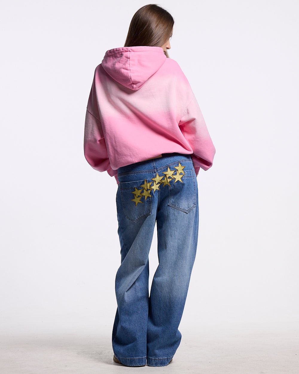 CROSSED DISTRESS HOODIE PINK - Cold Culture