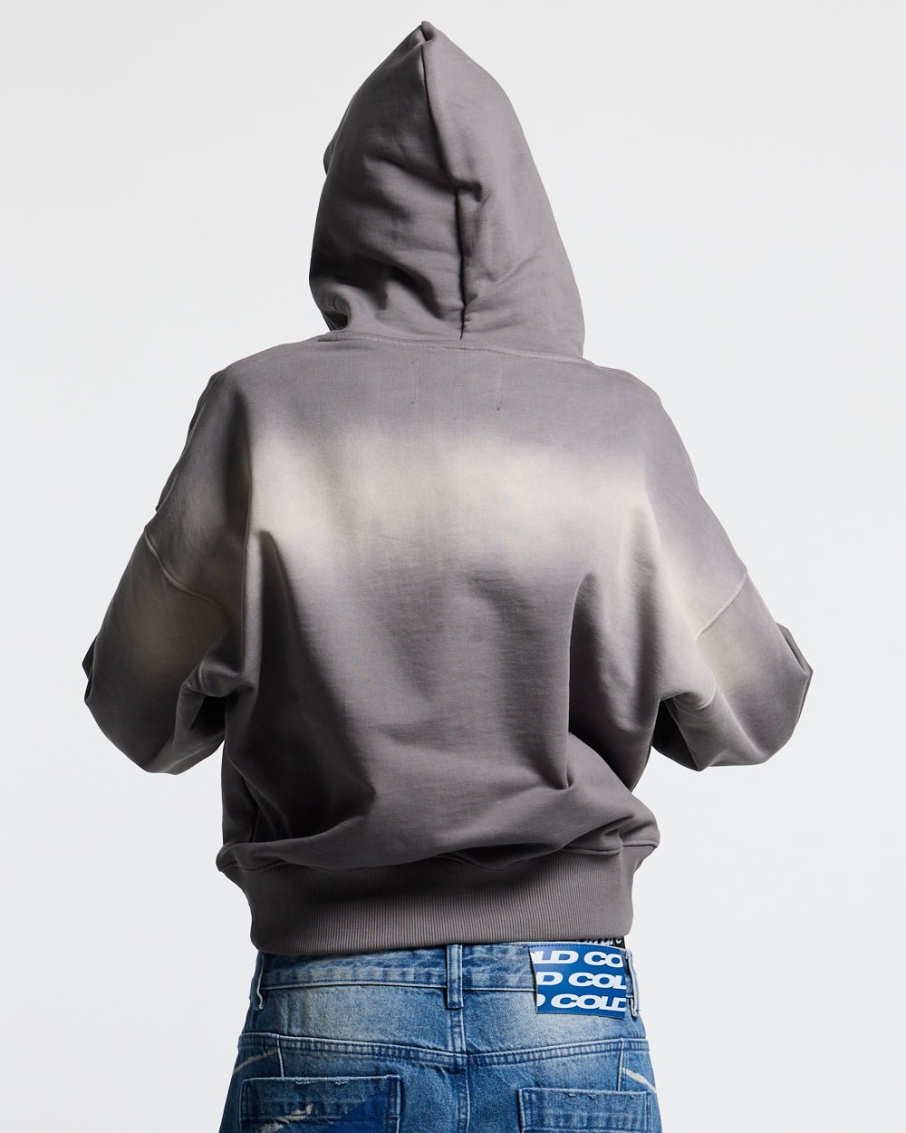 CROSSED SCRIPT HOODIE GREY - Cold Culture #woman