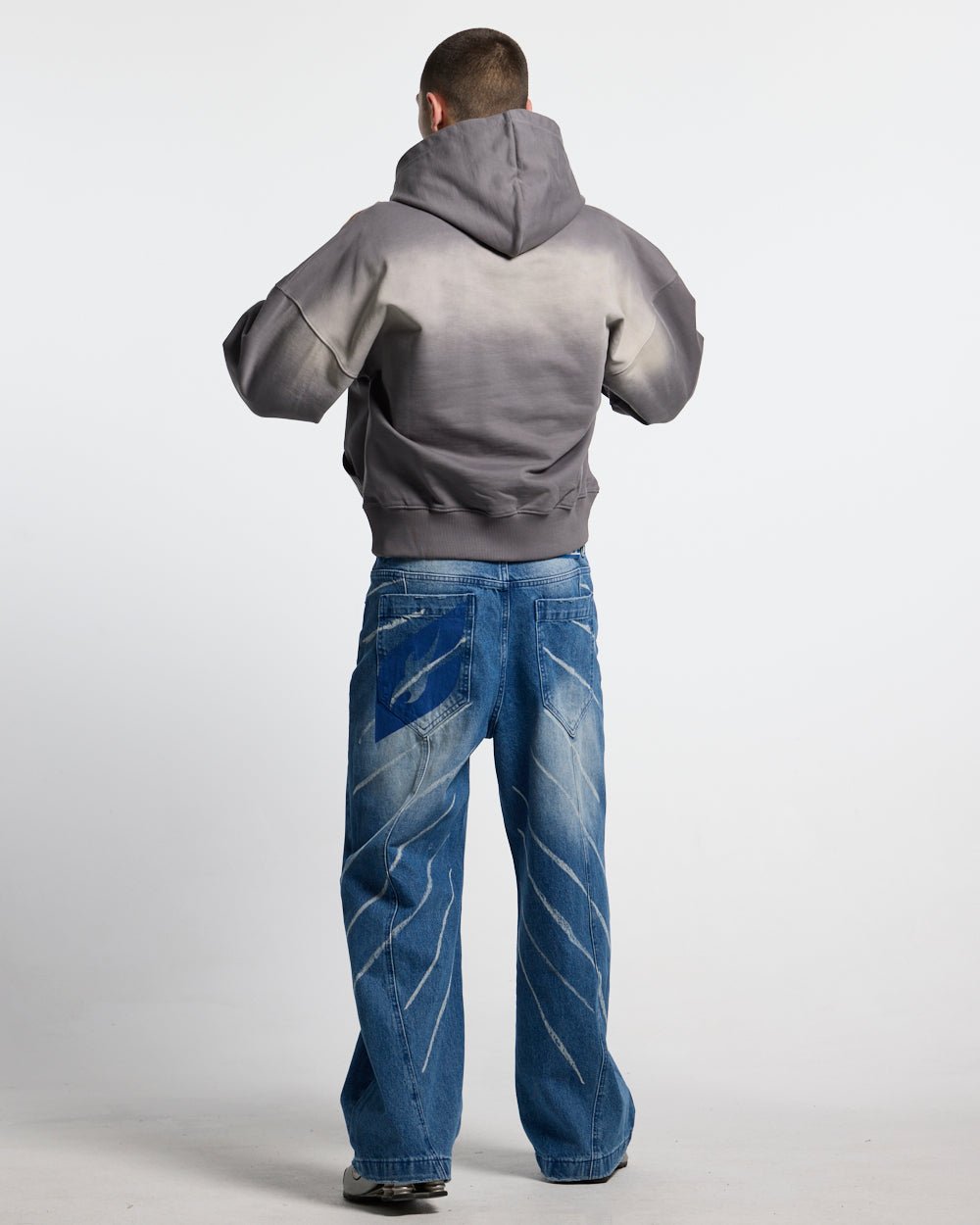 CROSSED SCRIPT HOODIE GREY - Cold Culture #man