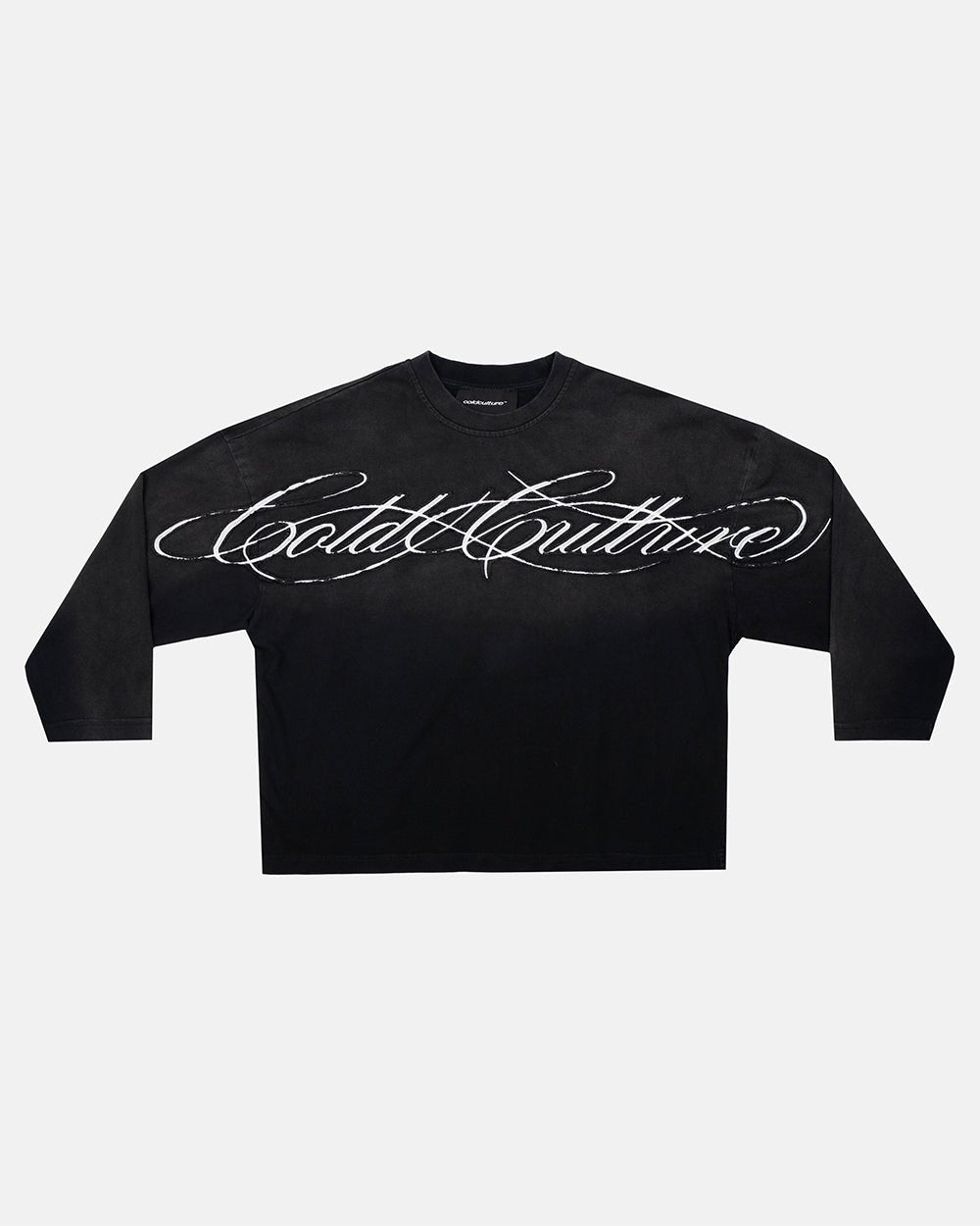 CROSSED SCRIPT LONGSLEEVE 2.0 BLACK - Cold Culture