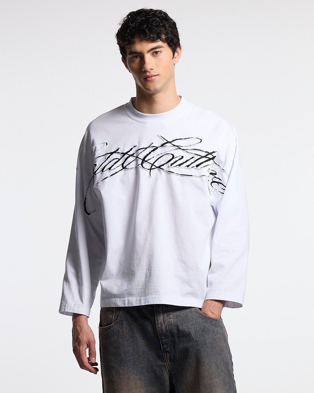 CROSSED SCRIPT LONGSLEEVE 2.0 WHITE
