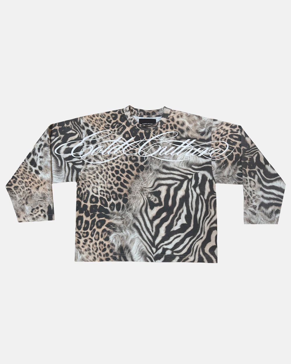 CROSSED SCRIPT LONGSLEEVE LEOPARD - Cold Culture