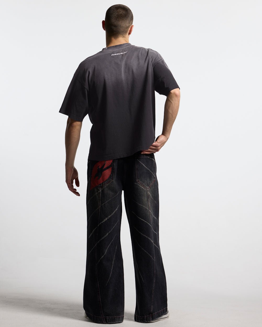 CROSSED SCRIPT TEE BLACK - Cold Culture