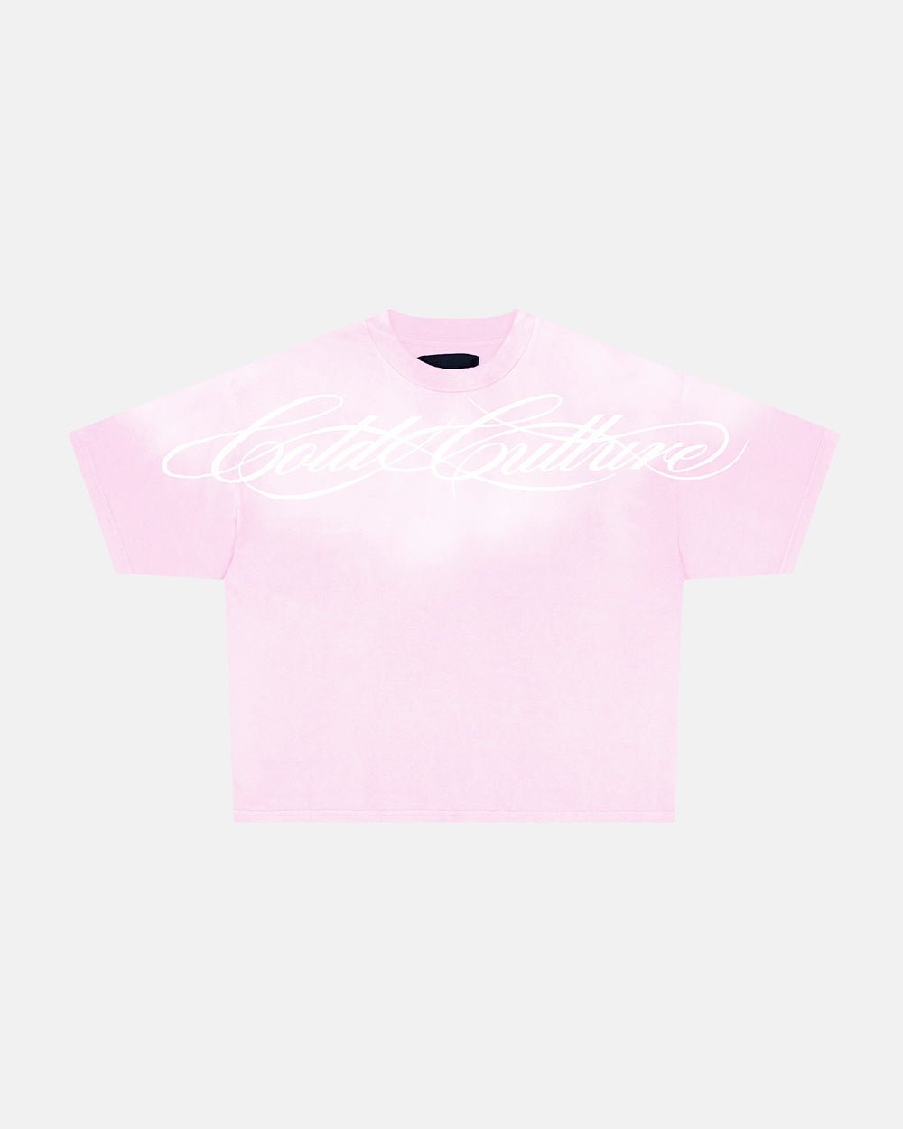 CROSSED SCRIPT TEE PINK - Cold Culture