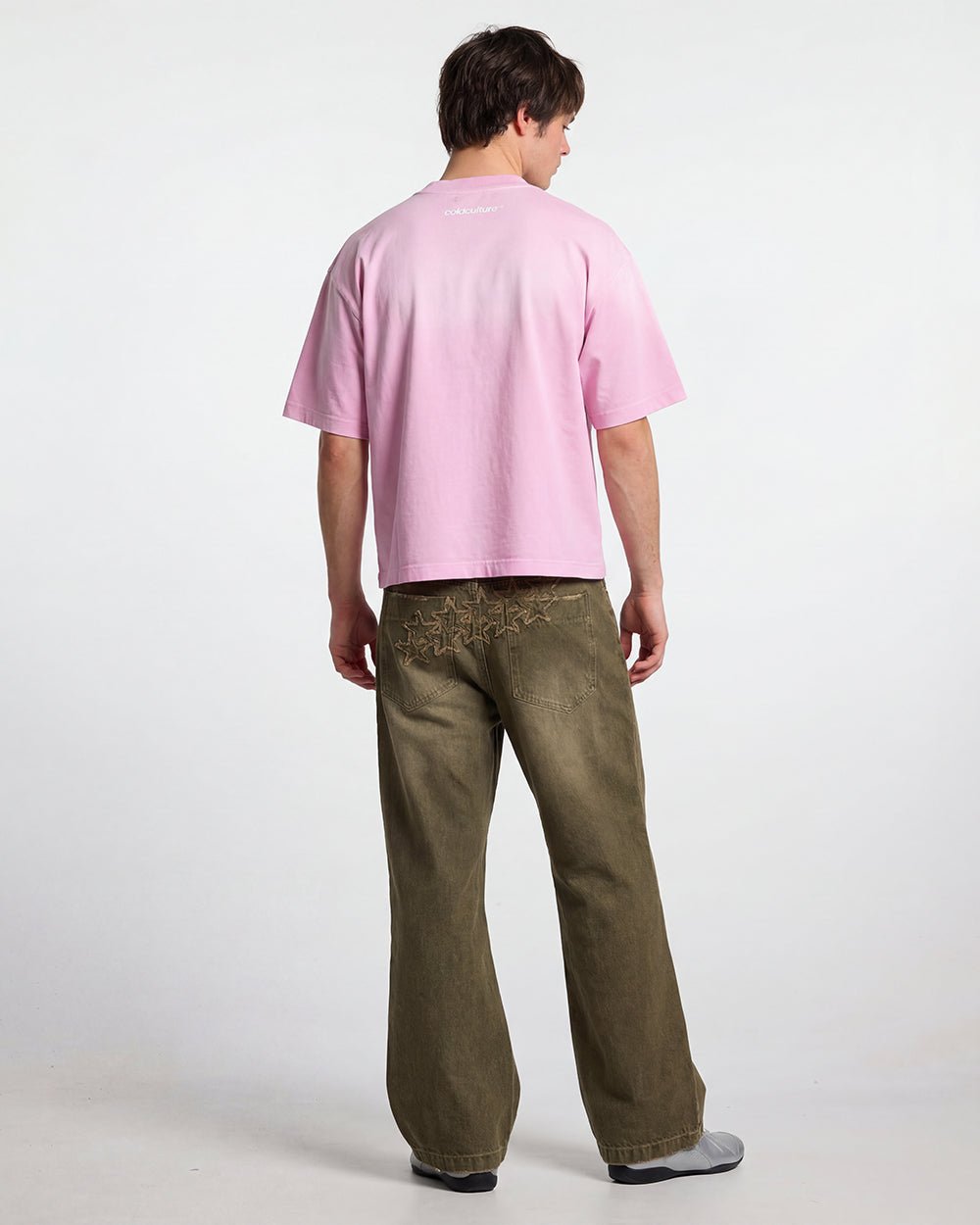 CROSSED SCRIPT TEE PINK - Cold Culture