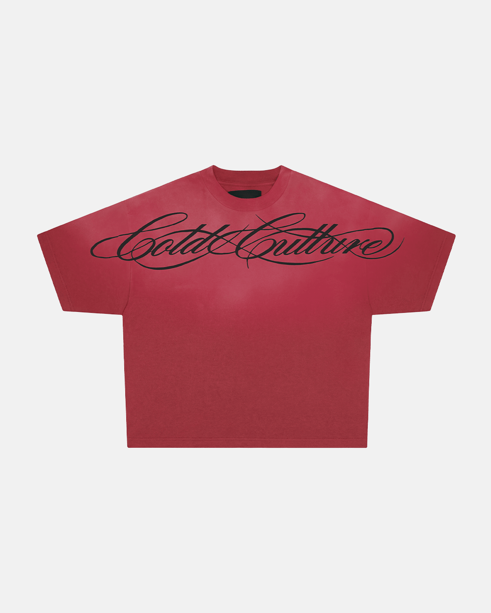 CROSSED SCRIPT TEE RED - Cold Culture