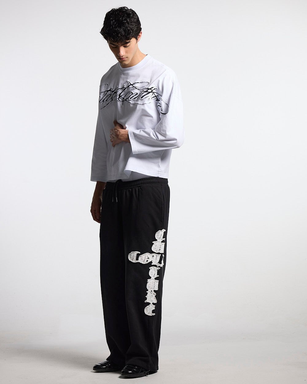 CROSSED SWEATPANTS BLACK - Cold Culture