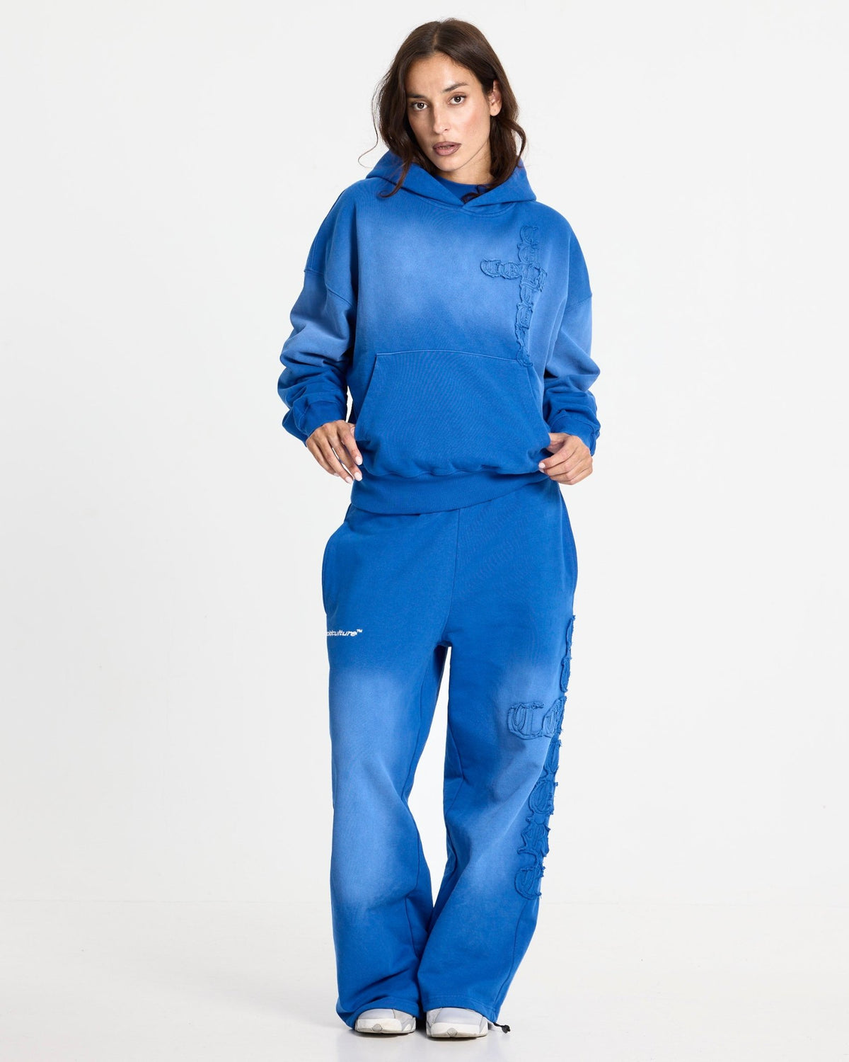 CROSSED SWEATPANTS BLUE - Cold Culture