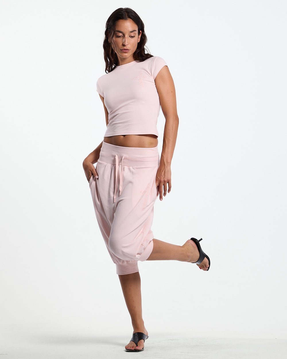 CROSSED SWEATPANTS WOMAN PINK - Cold Culture