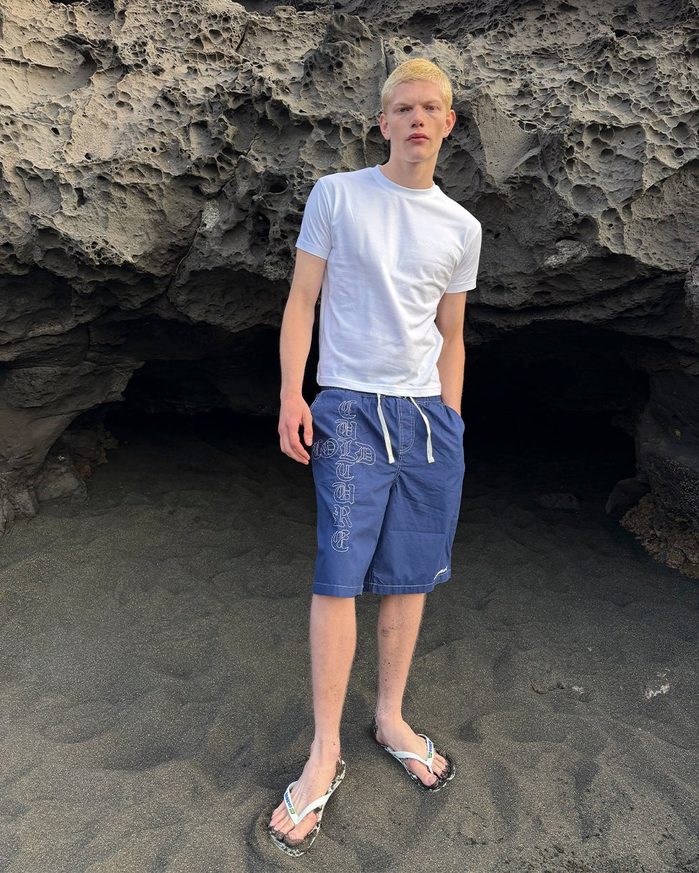 CROSSED SWIMSHORTS BLUE - Cold Culture