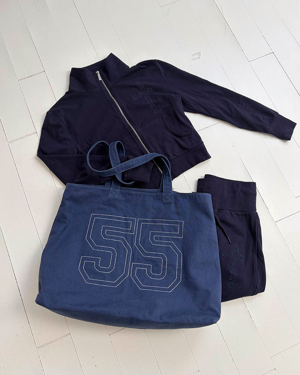 CROSSED ZIP HOODIE WOMAN NAVY - Cold Culture