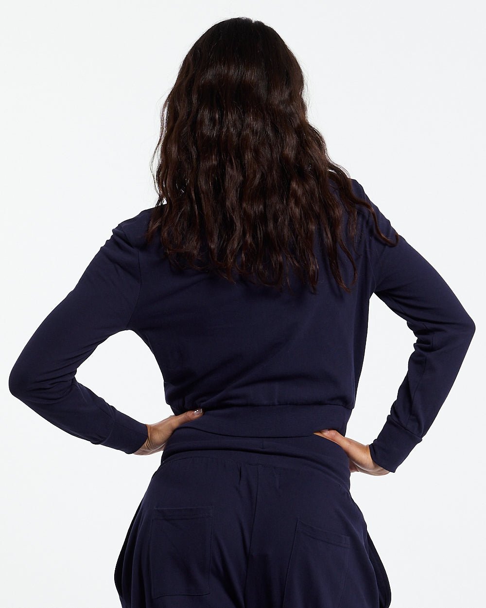 CROSSED ZIP HOODIE WOMAN NAVY - Cold Culture