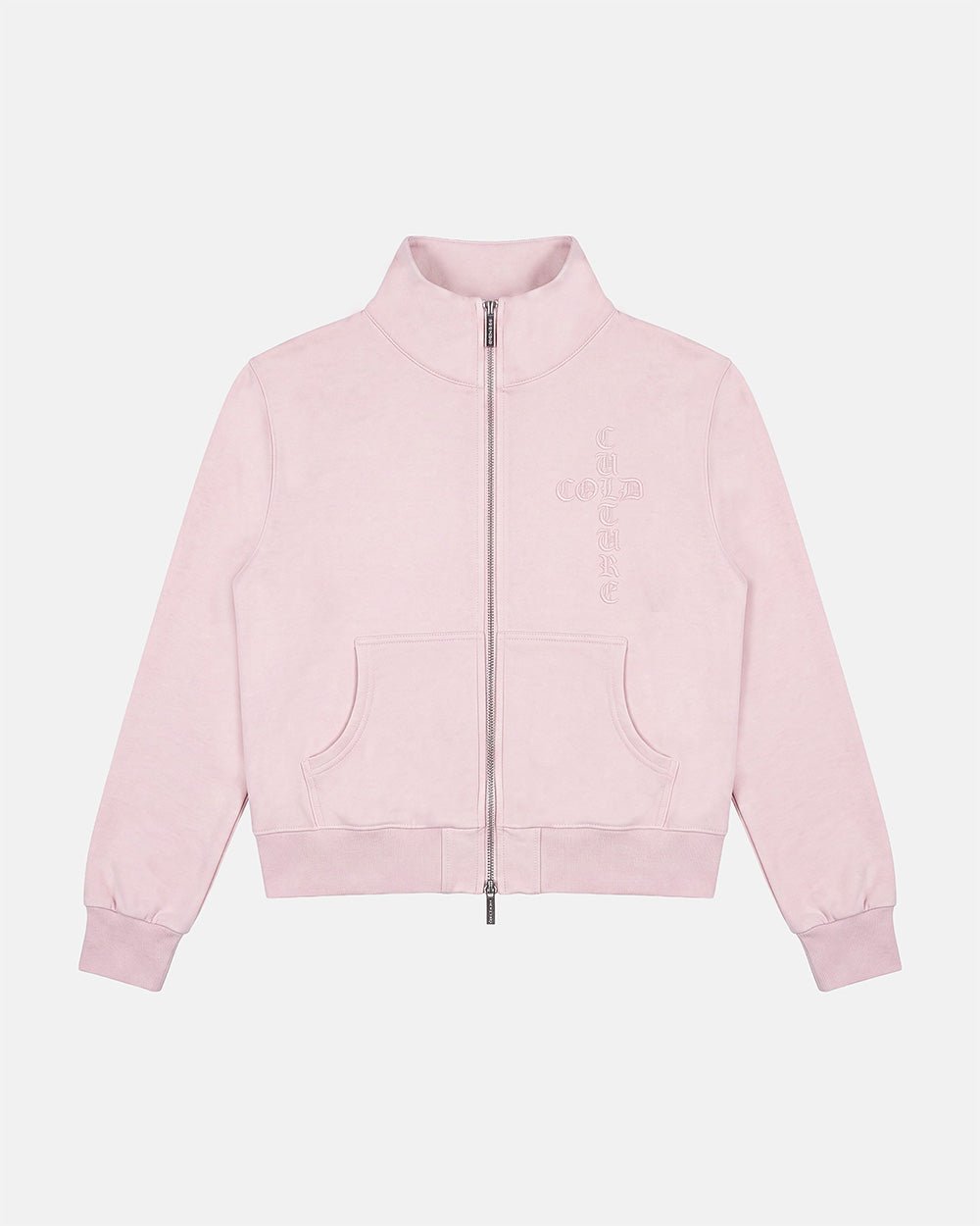 CROSSED ZIP HOODIE WOMAN PINK - Cold Culture