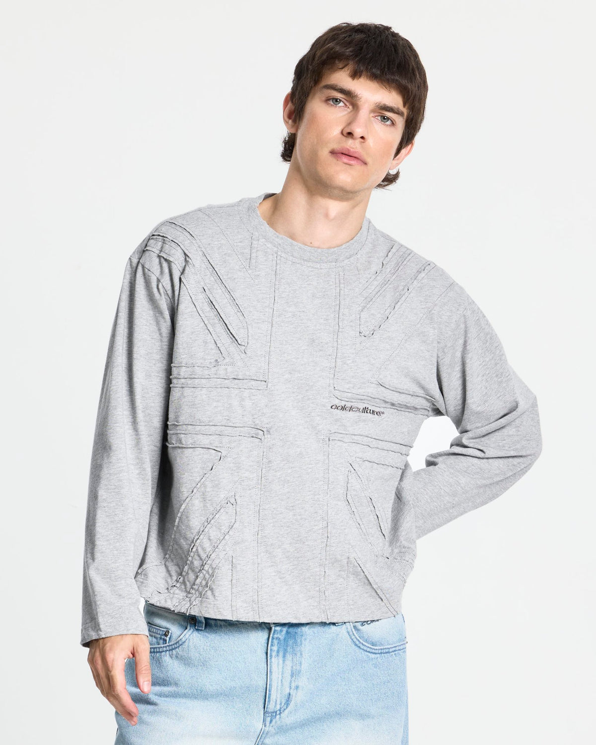 CROWN LONGSLEEVE HEATHER GREY - Cold Culture