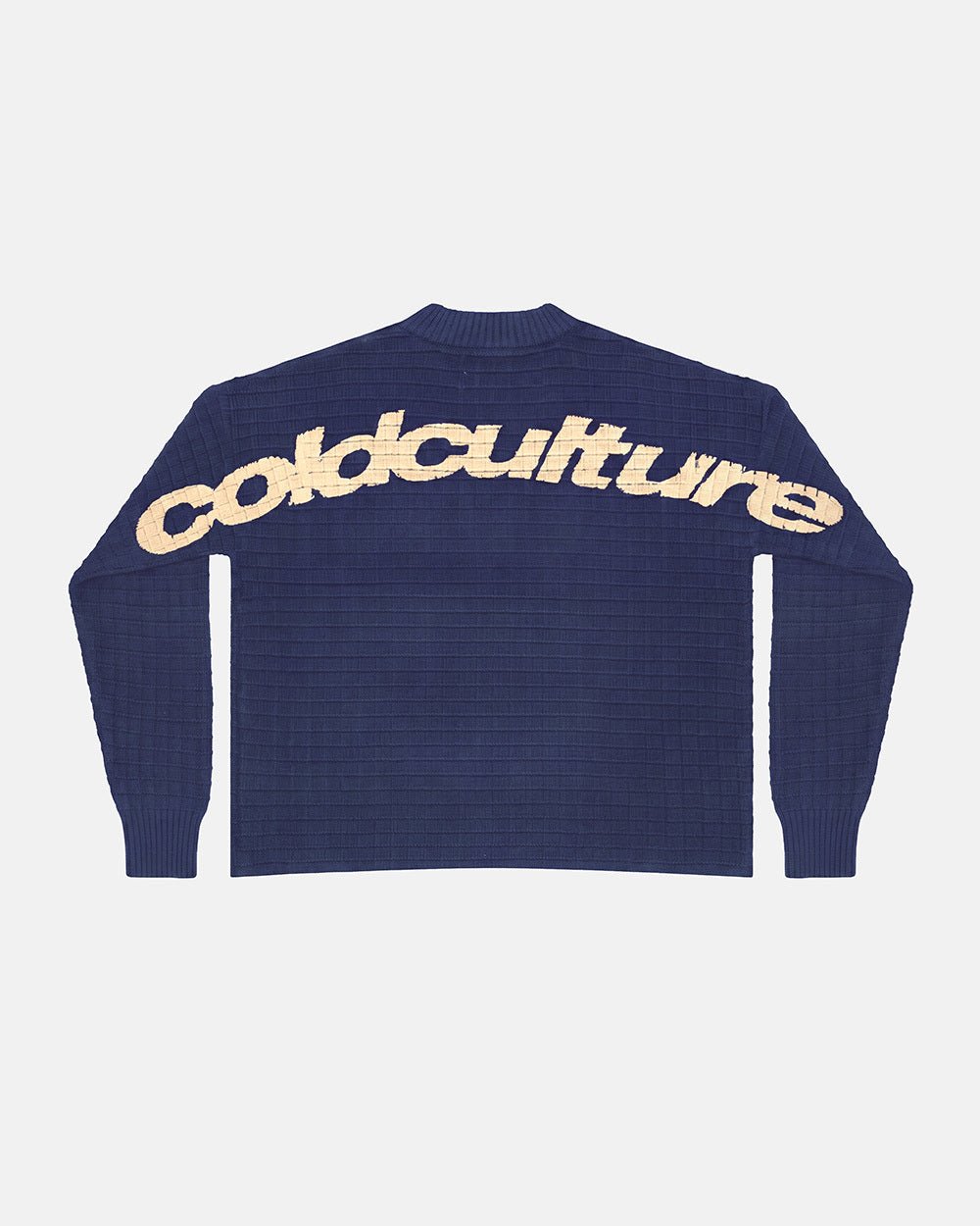 CRUNCHY WAFFLE KNIT NAVY AND YELLOW - Cold Culture
