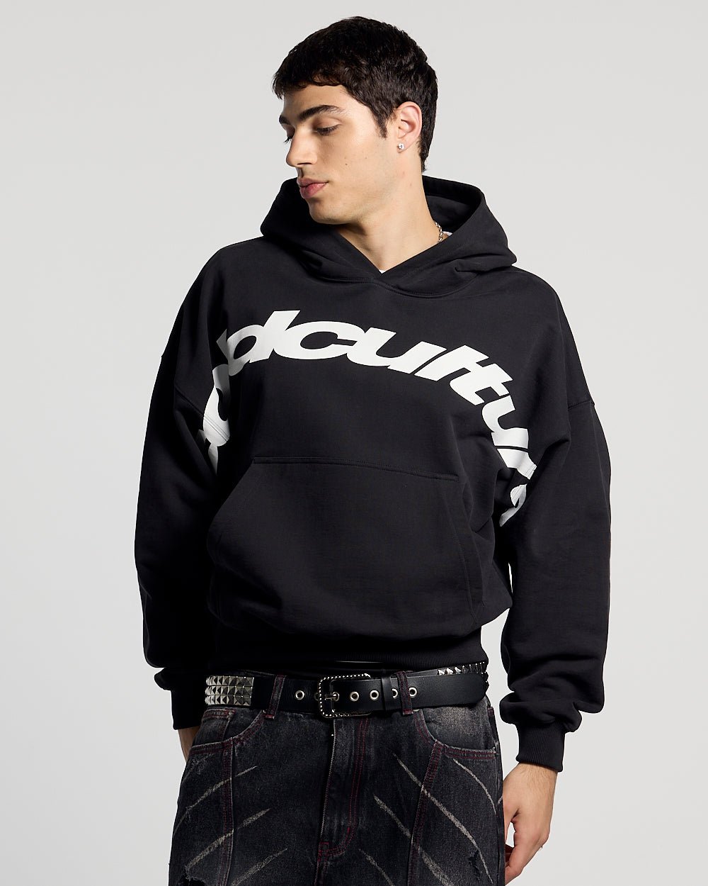 CURVED FRONT HOODIE BLACK - Cold Culture
