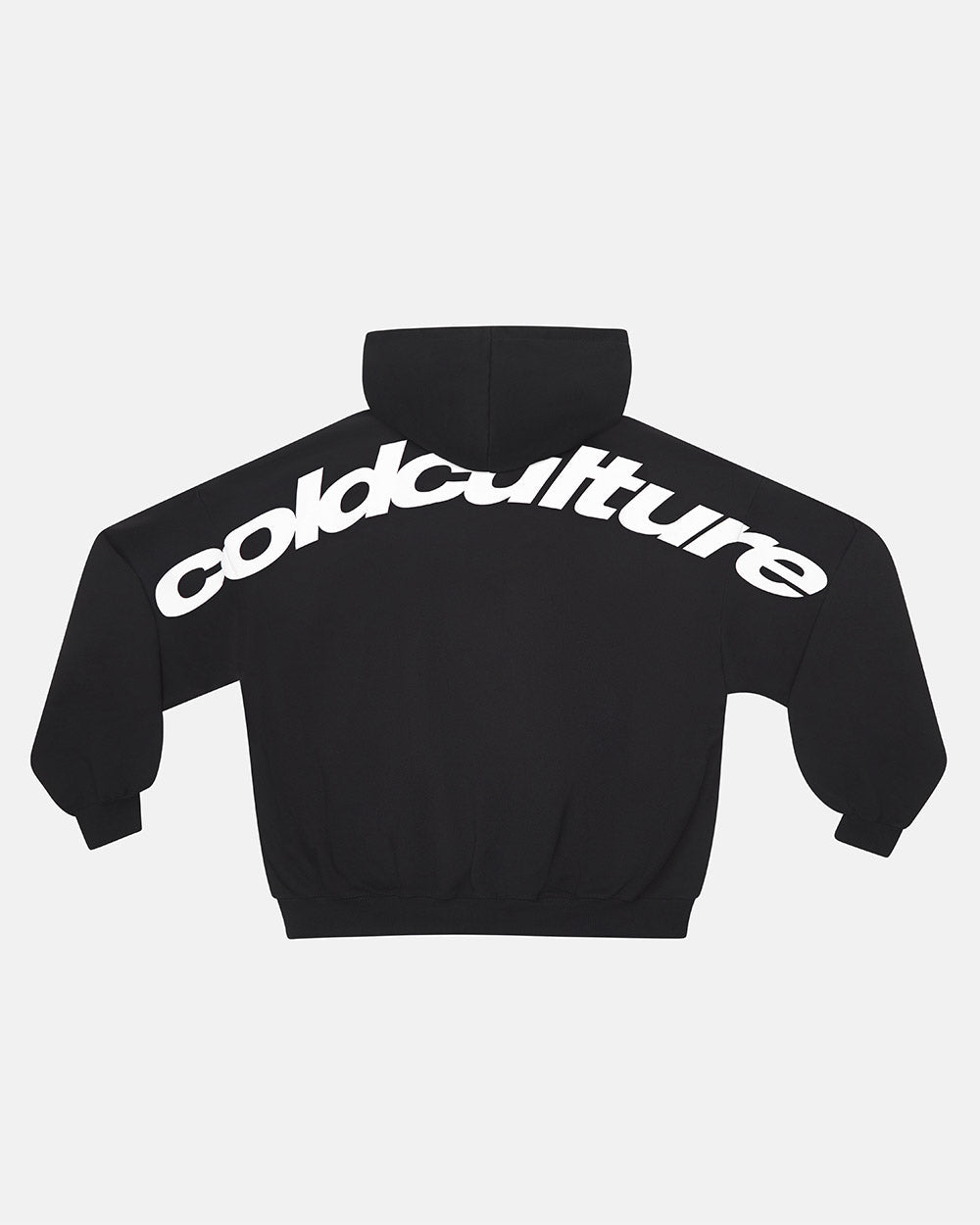 CURVED HOODIE BLACK AND WHITE - Cold Culture